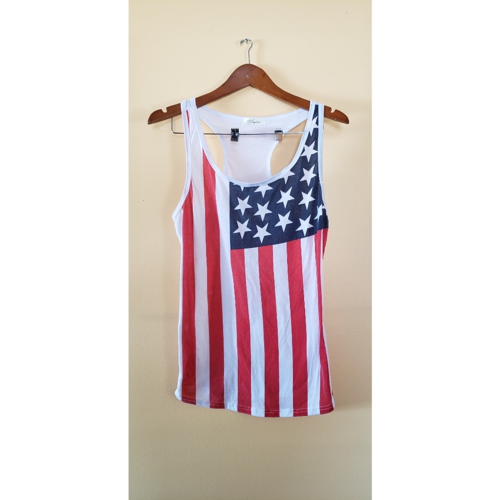 ⭐ Racerback American Flag Tank Top